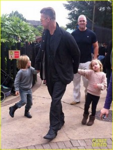 Brad Pitt Takes Takes Kids To Legoland in London